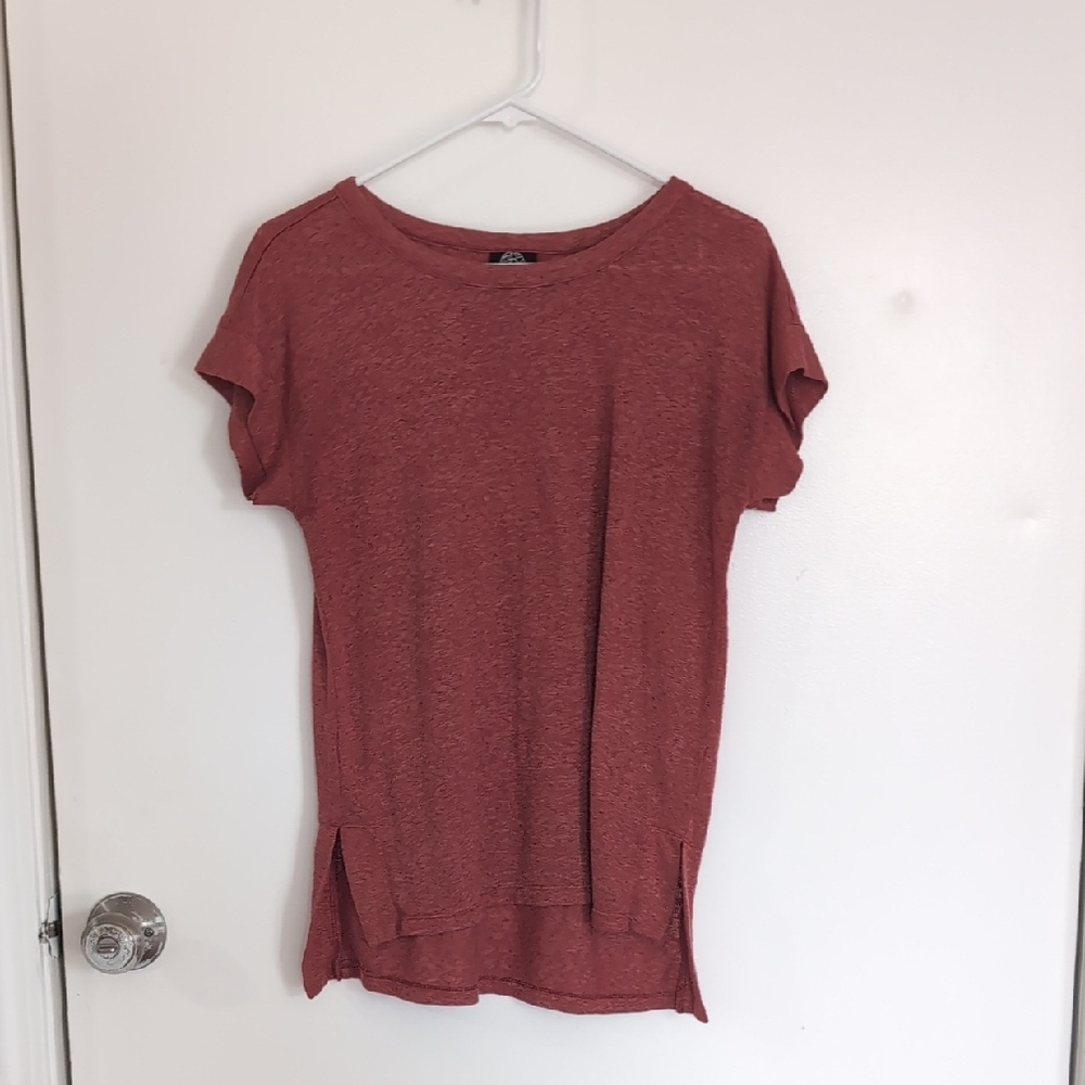 Red Relaxed Cap Sleeve Tee